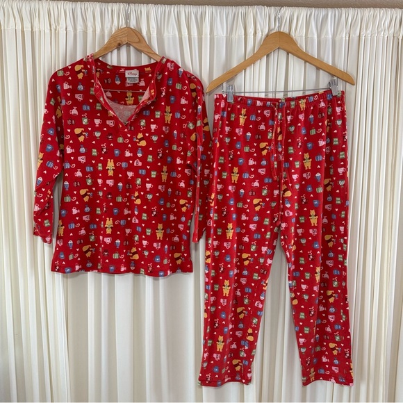 Disney Other - Vintage Disney Winnie the‎ Pooh Red Pajamas Cozy Cutsey Womens M